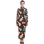 Easter rabbit pattern Turtleneck Maxi Dress