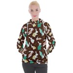 Easter rabbit pattern Women s Hooded Pullover