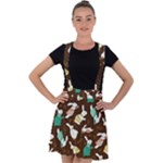 Easter rabbit pattern Velvet Suspender Skater Skirt