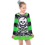 Deathrock Skull Kids  Long Sleeve Dress