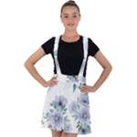 Floral pattern Velvet Suspender Skater Skirt