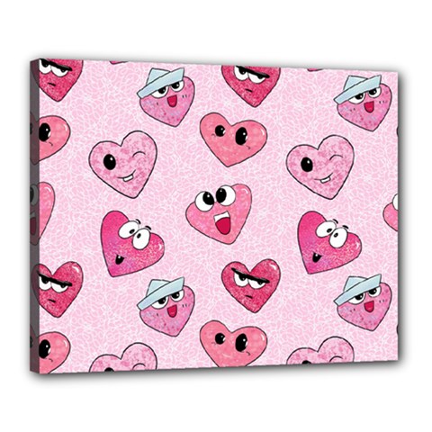 Emoji Heart Canvas 20  x 16  (Stretched) from ZippyPress