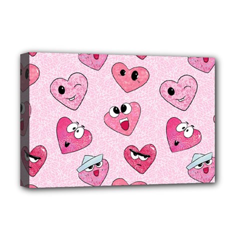 Emoji Heart Deluxe Canvas 18  x 12  (Stretched) from ZippyPress