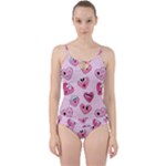 Emoji Heart Cut Out Top Tankini Set