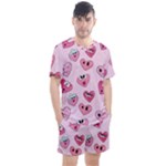 Emoji Heart Men s Mesh Tee and Shorts Set