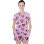 Emoji Heart Women s Tee and Shorts Set