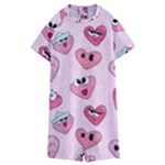 Emoji Heart Kids  Boyleg Half Suit Swimwear