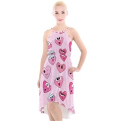 High-Low Halter Chiffon Dress  