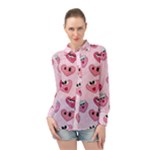 Emoji Heart Long Sleeve Chiffon Shirt