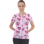 Emoji Heart Short Sleeve Zip Up Jacket