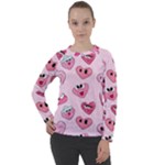 Emoji Heart Women s Long Sleeve Raglan Tee