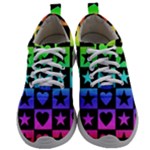Rainbow Hearts and Stars Mens Athletic Shoes