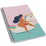 unicorn swimming 5.5  x 8.5  Notebook