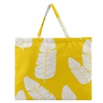 Yellow Banana Leaves Zipper Large Tote Bag