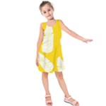 Yellow Banana Leaves Kids  Sleeveless Dress