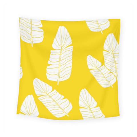 Yellow Banana Leaves Square Tapestry (Small) from ZippyPress