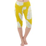 Yellow Banana Leaves Lightweight Velour Cropped Yoga Leggings