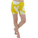 Yellow Banana Leaves Lightweight Velour Yoga Shorts