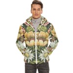 comfy vintage grandma s floral Men s Hooded Quilted Jacket
