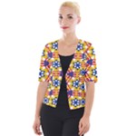 Wavey shapes pattern                                                           Cropped Button Cardigan
