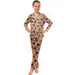 Wavey shapes pattern                         Kid s Satin Long Sleeve Pajamas Set