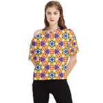 Wavey shapes pattern                                                              One Shoulder Cut Out Tee