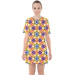 Wavey shapes pattern                                                                 Sixties Short Sleeve Mini Dress