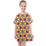 Wavey shapes pattern                                                           Kids  One Piece Chiffon Dress