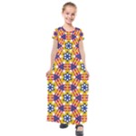 Wavey shapes pattern                                                            Kids  Short Sleeve Maxi Dress