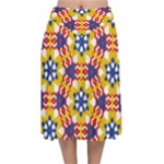 Wavey shapes pattern                                                           Velvet Flared Midi Skirt