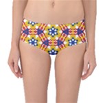Wavey shapes pattern                                                              Mid-Waist Bikini Bottoms