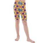 Wavey shapes pattern                                                            Kids  Mid Length Swim Shorts