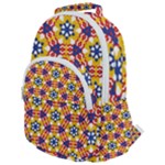 Wavey shapes pattern                                                           Rounded Multi Pocket Backpack