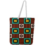 Shapes in shapes                                                           Full Print Rope Handle Tote (Large)