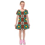 Shapes in shapes                                                                   Kids  Short Sleeve Velvet Dress