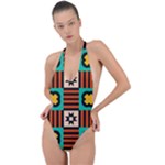 Shapes in shapes                                                              Backless Halter One Piece Swimsuit