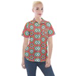 Hexagons and stars pattern                                                              Women s Short Sleeve Pocket Shirt