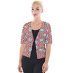 Hexagons and stars pattern                                                             Cropped Button Cardigan