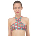 Hexagons and stars pattern                                                               High Neck Bikini Top