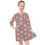 Hexagons and stars pattern                                                              Kids  Quarter Sleeve Shirt Dress
