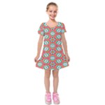 Hexagons and stars pattern                                                                    Kids  Short Sleeve Velvet Dress