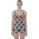 Shapes in shapes 2                                                                Tie Front Two Piece Tankini