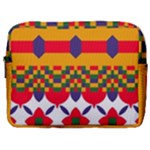 Red flowers and colorful squares                                                                  Make Up Pouch (Large)