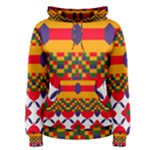 Red flowers and colorful squares                                                              Men s Pullover Hoodie