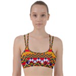 Red flowers and colorful squares                                                                     Line Them Up Sports Bra