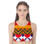 Red flowers and colorful squares                                                                  Tank Bikini Top