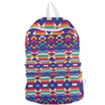 Pastel shapes rows on a purple background                                                               Foldable Lightweight Backpack