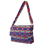 Pastel shapes rows on a purple background                                                                   Full Print Messenger Bag