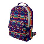 Pastel shapes rows on a purple background                                                                  Flap Pocket Backpack (Large)