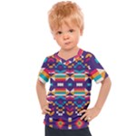 Pastel shapes rows on a purple background                                                                 Kids  Sports Tee
